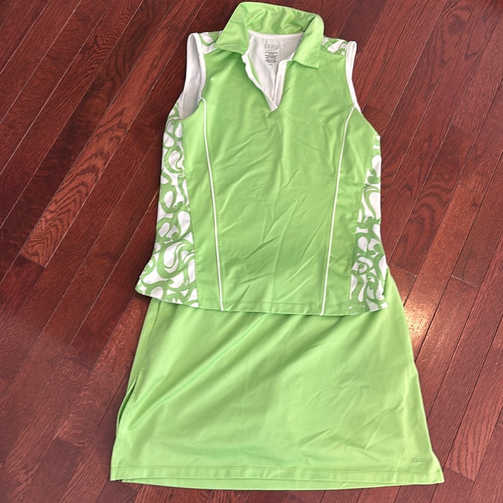 Izod 2 pc set tennis 🎾 pickleball golf tank top small matching skirt skort med